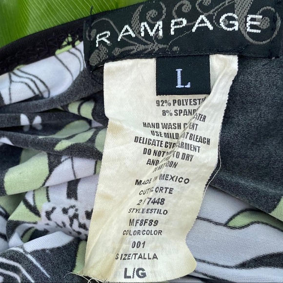 Vintage Rampage 90’s Black & Green Floral Blouse - Picture 2 of 8